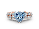 Rose gold Fancy Blue Heart  Cluster Diamond Engagement Ring with Pavé Band and Four-Prong Setting_51