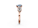 Rose gold Fancy Blue Heart  Cluster Diamond Engagement Ring with Pavé Band and Four-Prong Setting_53