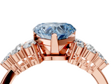 Rose gold Fancy Blue Heart  Cluster Diamond Engagement Ring with Pavé Band and Four-Prong Setting_55