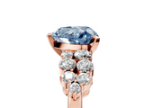 Rose gold Fancy Blue Heart  Cluster Diamond Engagement Ring with Pavé Band and Four-Prong Setting_56