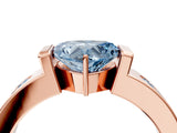 Rose gold Fancy Blue Heart Cut Brilliant Channel-Set Diamond Ring with Bezel Prong Setting_4