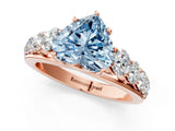 Rose gold Fancy Blue Heart Cut Brilliant Diamond Pavé Band with Six-Prong Setting_1