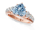 Rose gold Fancy Blue Heart Cut Brilliant Diamond Pavé Band with Six-Prong Setting_17