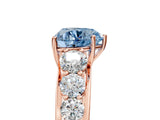 Rose gold Fancy Blue Heart Cut Brilliant Diamond Pavé Band with Six-Prong Setting_21
