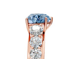Rose gold Fancy Blue Heart Cut Brilliant Diamond Pavé Band with Six-Prong Setting_5