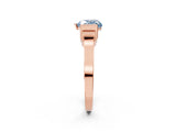 Rose gold Fancy Blue Heart Cut Brilliant Solitaire Diamond Ring with Channel Set Band and Bar Prong Setting_2