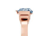 Rose gold Fancy Blue Heart Cut Brilliant Solitaire Diamond Ring with Channel Set Band and Bar Prong Setting_5
