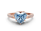 Rose gold Fancy Blue Heart  Cut Cathedral Pave Diamond Engagement Ring with Six-Prong Setting_31