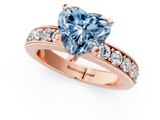 Rose gold Fancy Blue Heart  Cut Channel Set Diamond Engagement Ring with Four-Prong Setting_178