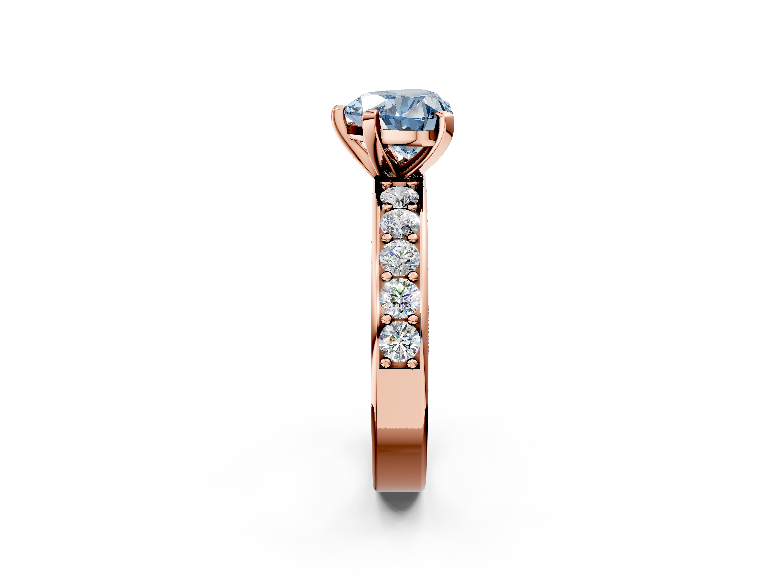 Rose gold Fancy Blue Heart  Cut Channel Set Diamond Engagement Ring with Four-Prong Setting_179