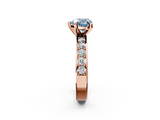 Rose gold Fancy Blue Heart  Cut Channel Set Diamond Engagement Ring with Four-Prong Setting_179