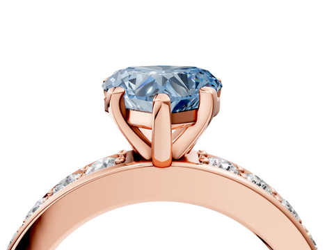 Rose gold Fancy Blue Heart  Cut Channel Set Diamond Engagement Ring with Four-Prong Setting_181