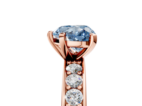 Rose gold Fancy Blue Heart  Cut Channel Set Diamond Engagement Ring with Four-Prong Setting_182