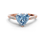 Rose gold Fancy Blue Heart  Cut Channel Set Solitaire Engagement Ring with Four-Prong Setting_220