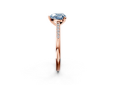 Rose gold Fancy Blue Heart  Cut Channel Set Solitaire Engagement Ring with Four-Prong Setting_222