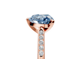 Rose gold Fancy Blue Heart  Cut Channel Set Solitaire Engagement Ring with Four-Prong Setting_225