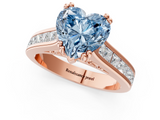 Rose gold Fancy Blue Heart  Cut Channel Set Solitaire Engagement Ring with Prong Setting_21