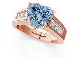 Rose gold Fancy Blue Heart Cut Cut Channel Set Solitaire Ring with Four-Prong Setting_1