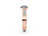 Rose gold Fancy Blue Heart Cut Cut Channel Set Solitaire Ring with Four-Prong Setting_2