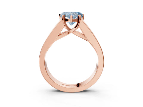 Rose gold Fancy Blue Heart Cut Cut Channel Set Solitaire Ring with Four-Prong Setting_3