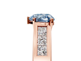 Rose gold Fancy Blue Heart Cut Cut Channel Set Solitaire Ring with Four-Prong Setting_5