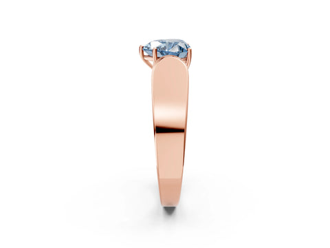 Rose gold Fancy Blue Heart Cut Cut Diamond Channel Set Solitaire Ring with Four-Prong Setting_2