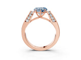 Rose gold Fancy Blue Heart Cut Cut Diamond Channel Set Solitaire Ring with Four-Prong Setting_3