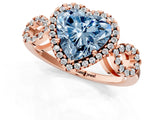 Rose gold Fancy Blue Heart Cut Cut Halo Diamond Infinity Band with Four-Prong Setting_1