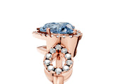 Rose gold Fancy Blue Heart Cut Cut Halo Diamond Infinity Band with Four-Prong Setting_5