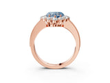 Rose gold Fancy Blue Heart Cut Cut Halo Diamond Pavé Engagement Ring with Milgrain Detailing_3