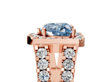 Rose gold Fancy Blue Heart Cut Cut Halo Split Shank Prong Set Ring_5
