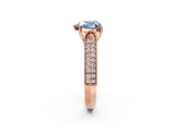 Rose gold Fancy Blue Heart Cut Cut Pave Split Shank Engagement Ring with Four-Prong Setting_2
