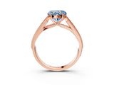 Rose gold Fancy Blue Heart Cut Cut Pave Split Shank Engagement Ring with Four-Prong Setting_3