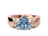 Rose gold Fancy Blue Heart Cut Diamond Channel Set Solitaire Ring with Four-Prong Setting_12
