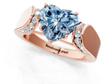 Rose gold Fancy Blue Heart Cut Diamond Channel Set Solitaire Ring with Four-Prong Setting_13