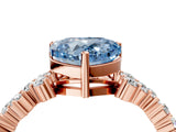 Rose gold Fancy Blue Heart Cut Diamond Cluster Pavé Band with Four-Prong Setting_16