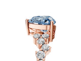 Rose gold Fancy Blue Heart Cut Diamond Cluster Pavé Band with Four-Prong Setting_8