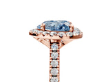 Rose gold Fancy Blue Heart Cut Diamond Cushion Halo Ring with Pavé Band_5