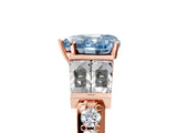Rose gold Fancy Blue Heart Cut Diamond Engagement Ring with Baguette Side Stones and Channel Set Band_25