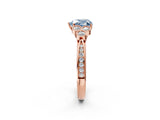Rose gold Fancy Blue Heart  Cut Diamond Engagement Ring with Bezel Set Round Side Stones and Prong Setting_50
