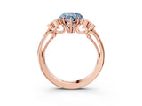 Rose gold Fancy Blue Heart  Cut Diamond Engagement Ring with Bezel Set Round Side Stones and Prong Setting_51