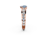 Rose gold Fancy Blue Heart  Cut Diamond Engagement Ring with Pavé Band and Four-Prong Setting_5