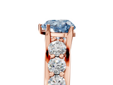 Rose gold Fancy Blue Heart  Cut Diamond Engagement Ring with Pavé Band and Four-Prong Setting_8