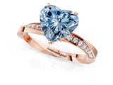 Rose gold Fancy Blue Heart Cut Diamond Engagement Ring with Side Stone Accents and Four-Prong Setting_73