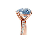Rose gold Fancy Blue Heart Cut Diamond Engagement Ring with Side Stone Accents and Four-Prong Setting_77