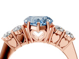 Rose gold Fancy Blue Heart  Cut Diamond Five-Stone Prong Set White Gold Ring_31