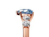 Rose gold Fancy Blue Heart  Cut Diamond Five-Stone Prong Set White Gold Ring_32