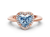 Rose gold Fancy Blue Heart  Cut Diamond Halo Engagement Ring with Split Shank and Four-Prong Setting_90