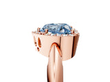 Rose gold Fancy Blue Heart  Cut Diamond Halo Engagement Ring with Split Shank and Four-Prong Setting_95