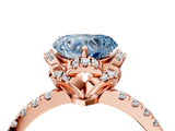 Rose gold Fancy Blue Heart Cut Diamond Halo Pave Band with Four-Prong Setting_7
